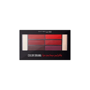 پالت کانتور و رژ لب میبلین مدل color drama crismon vixen